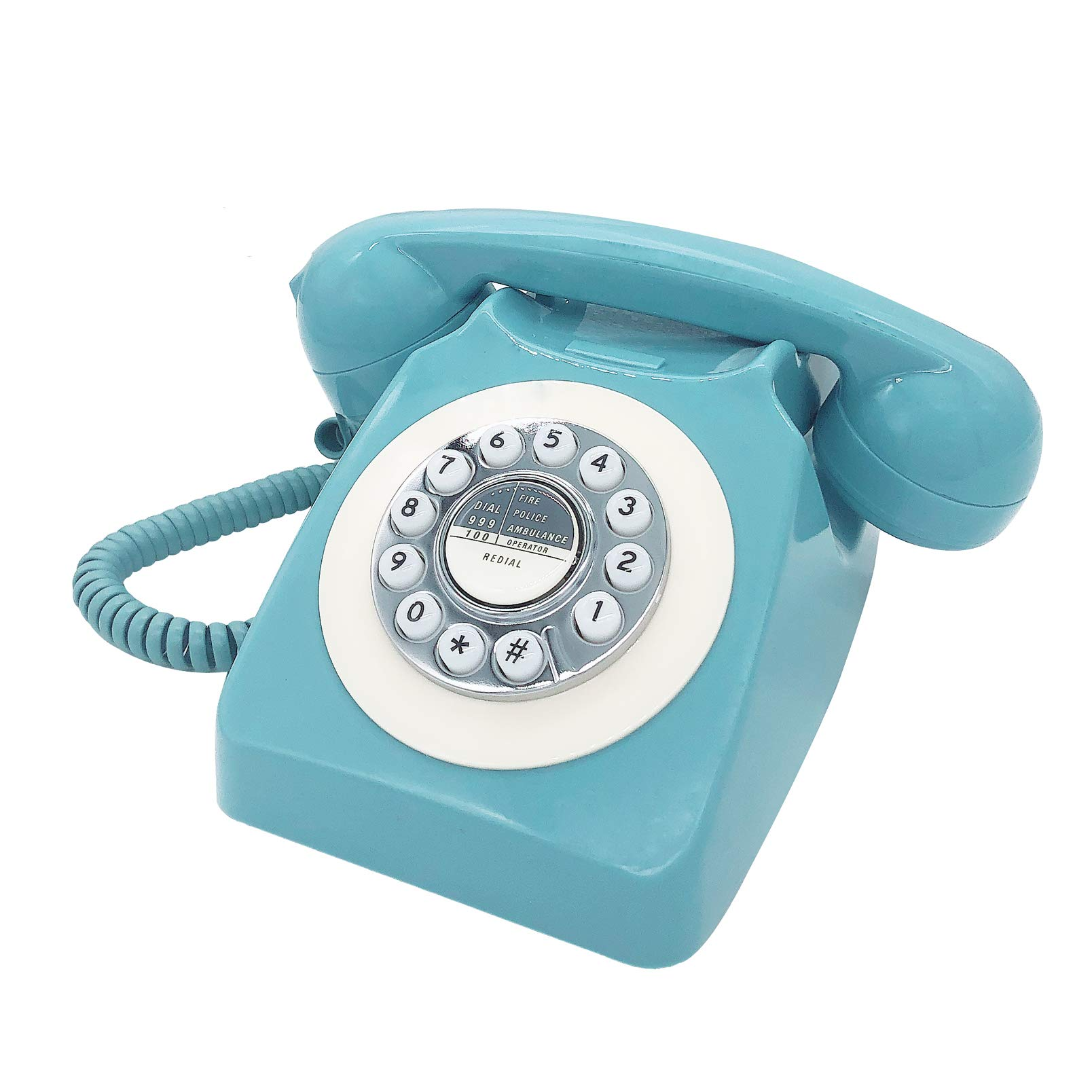 Turquoise retro rotary phone